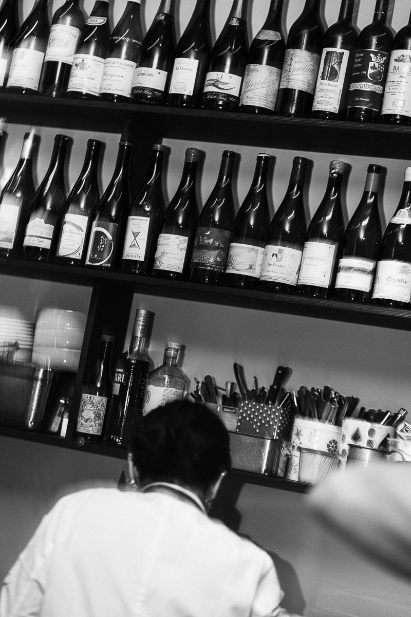 Sommelier at the wine bar at Pinocchio, Helsinki - restaurant photography