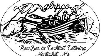 GLRPCO Raw Bar & Cocktail Catering logo featuring a vintage boat illustration, Nantucket, MA.