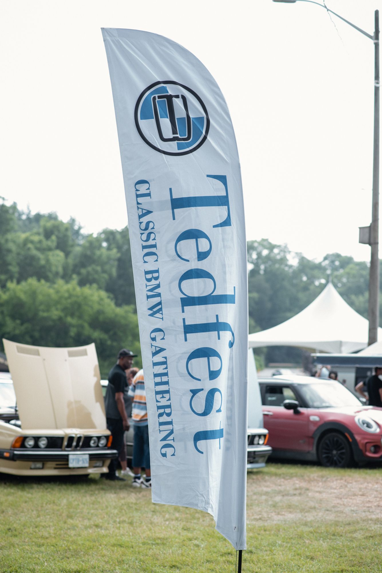TedFest flag displayed at the Classic BMW Gathering in Niagara.