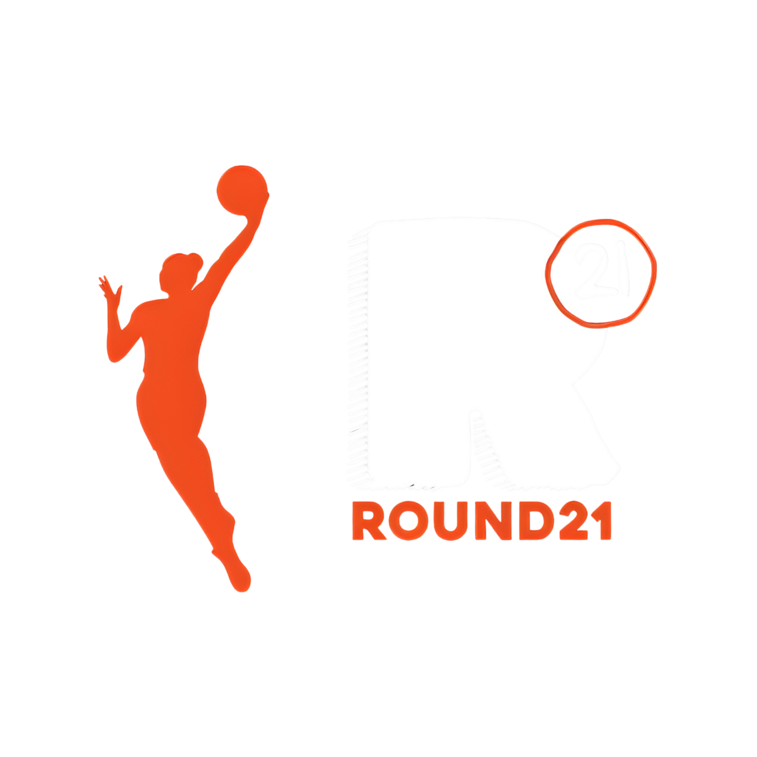 Orange Round21 logo with athletic silhouettes.