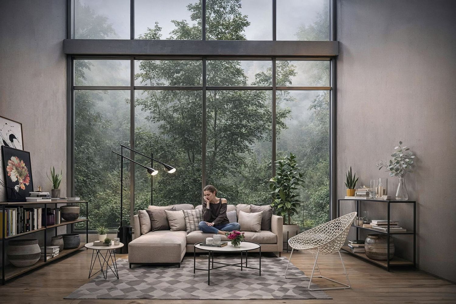 Loft. Montage 3D dans Sketchup. Rendu 3D avec D5 Render. Post-production avec Lightroom et IA