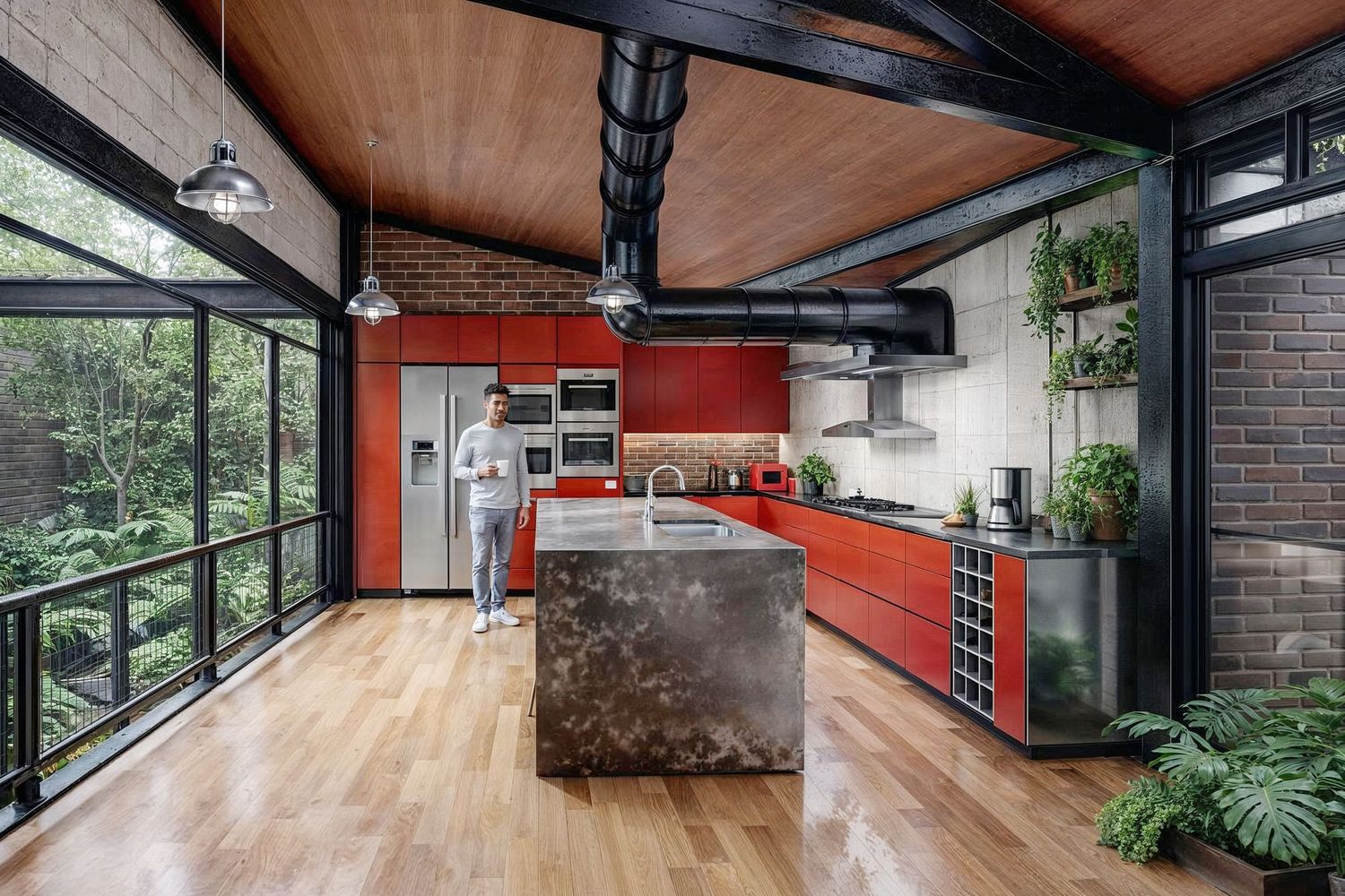 Loft. Montage 3D dans Sketchup. Rendu 3D avec D5 Render. Post-production avec Lightroom et IA