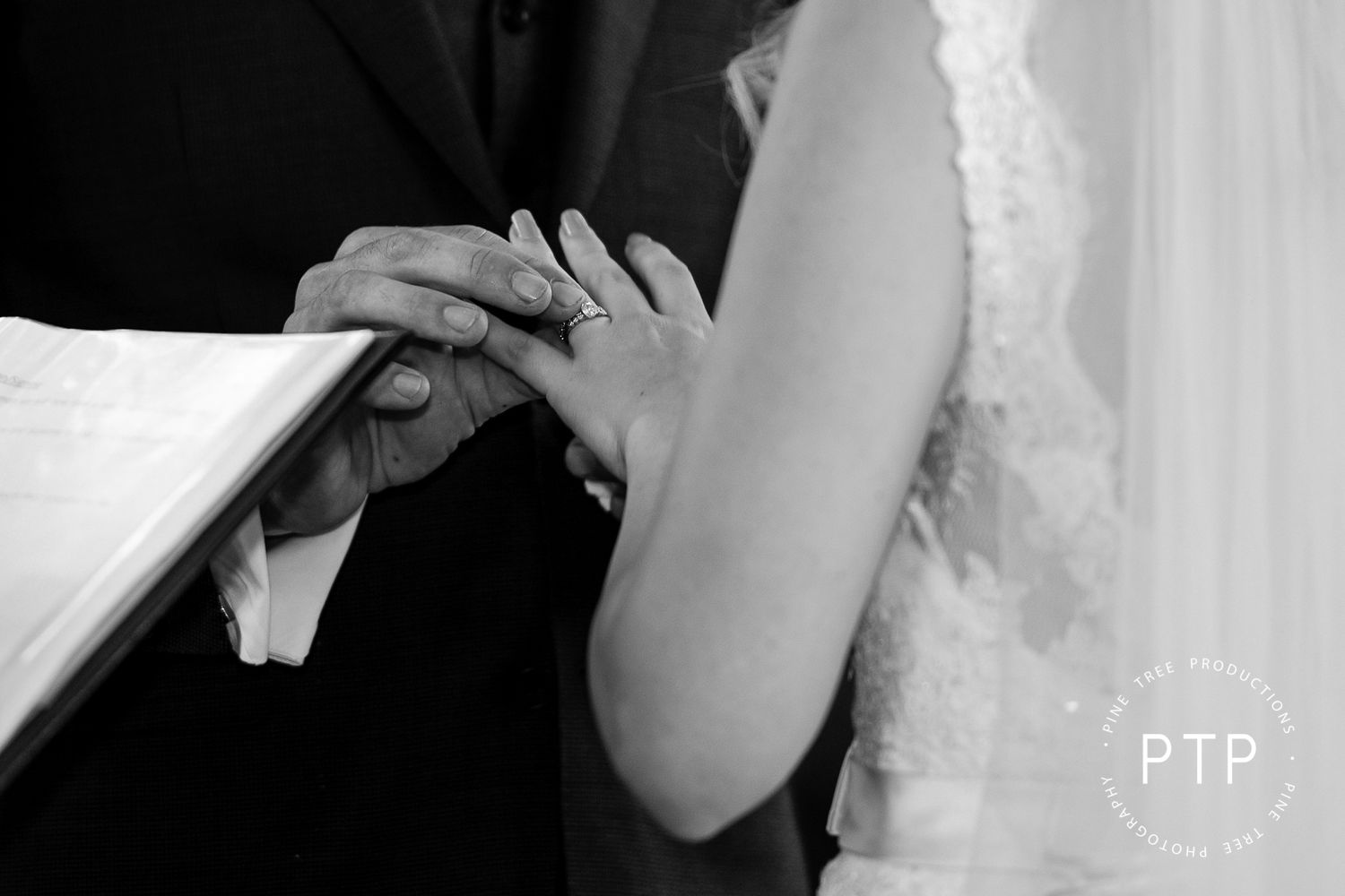 Capturing rings during the wedding ceremony.