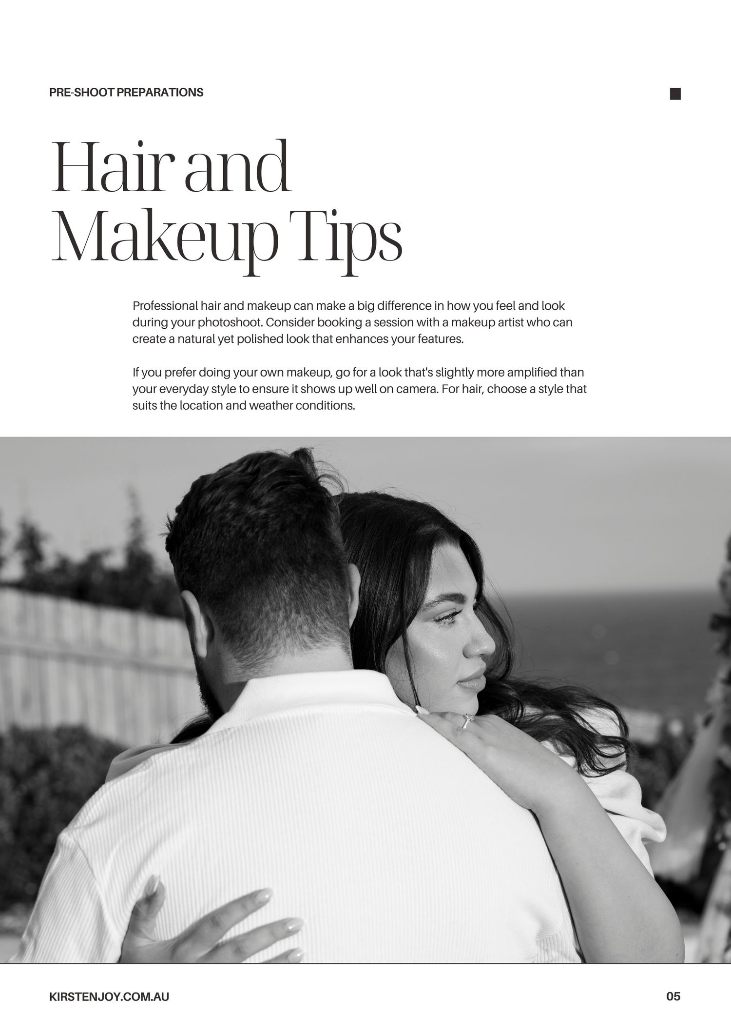 Hair and Makeup Tips from a photographer during your photo session.