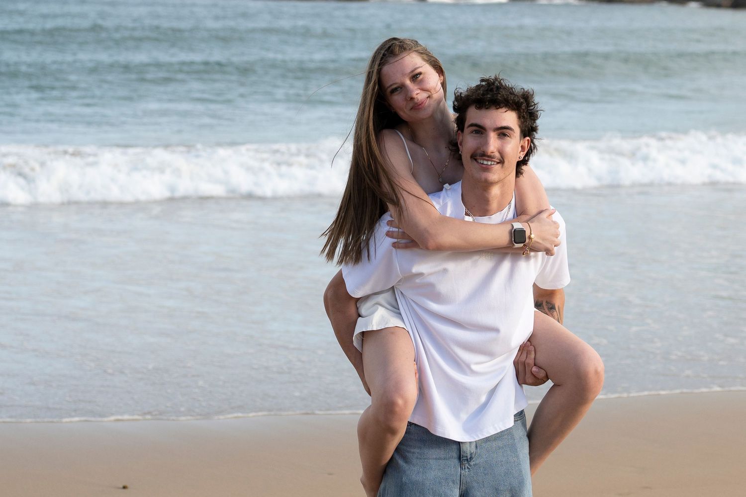 Couple and engagement photography on a beach in Kiama.