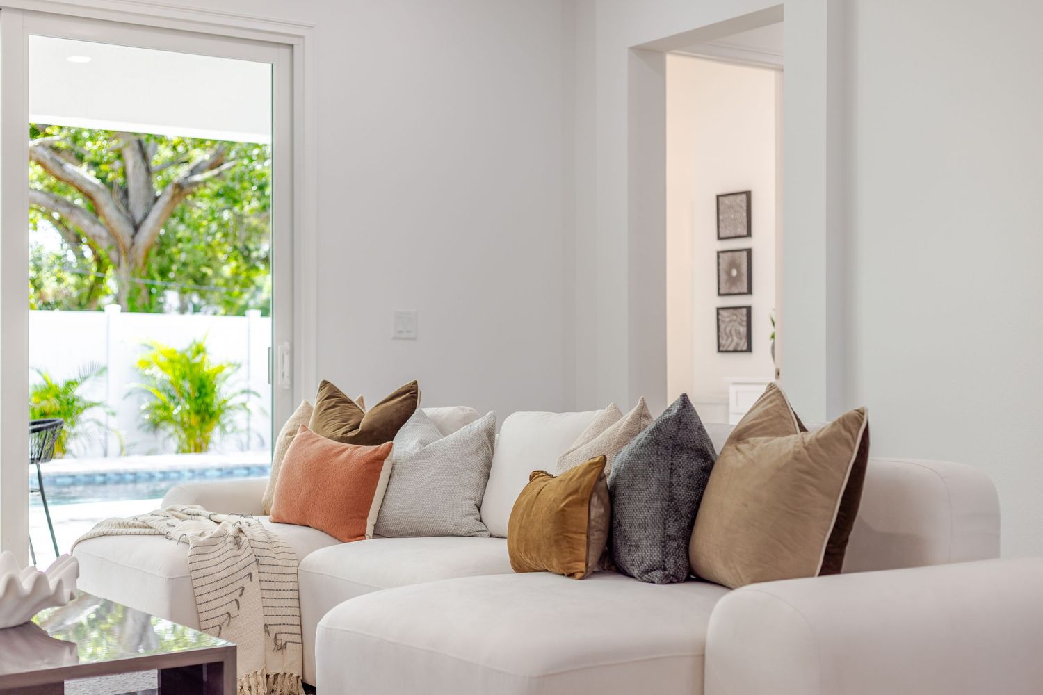 Bright living room real estate photography Florida
