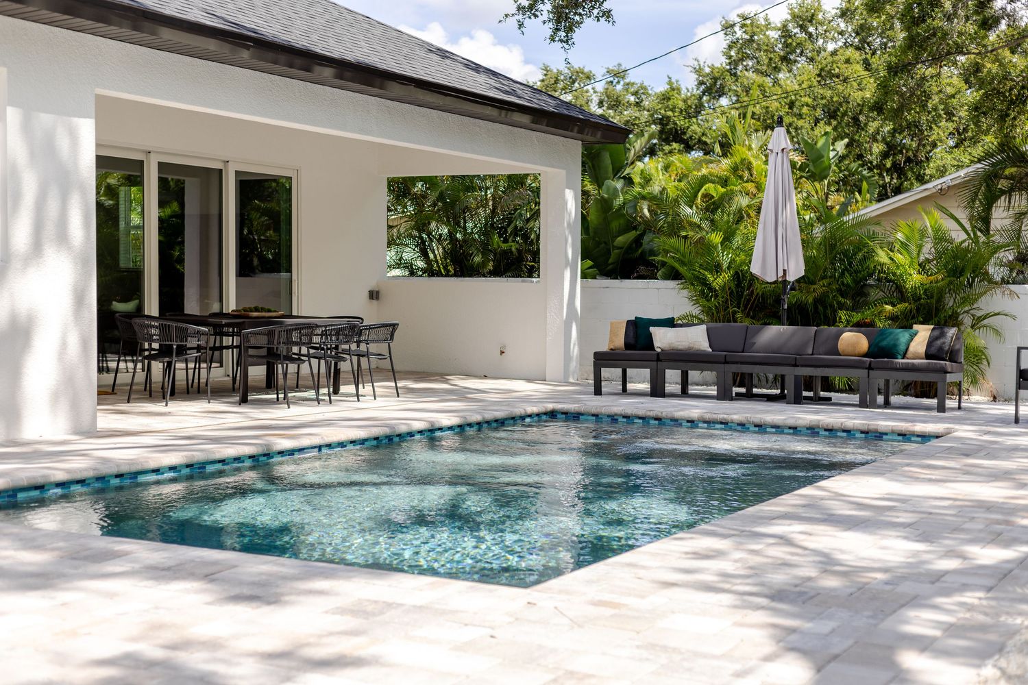 Pool area real estate photography by Sunlit Space