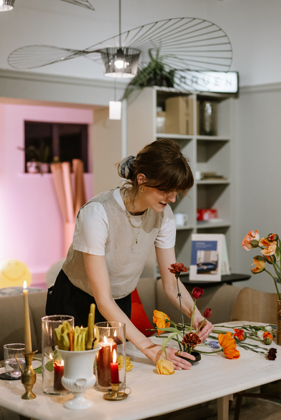 A series of photos showing someone preparing fresh vegetables and ingredients on a white kitchen counter.