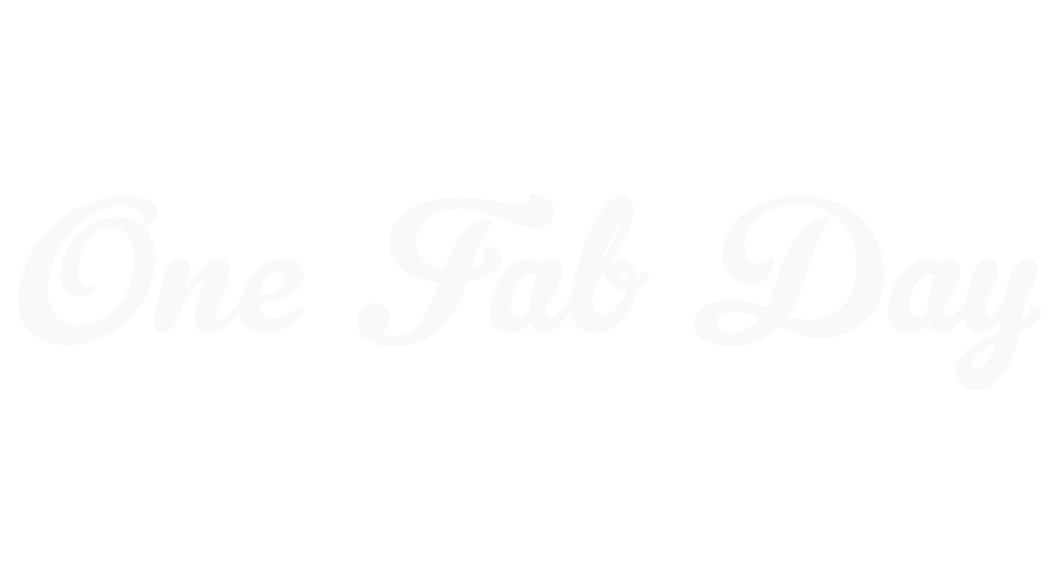 One Fab Day logo displayed in elegant white cursive script on a dark background.