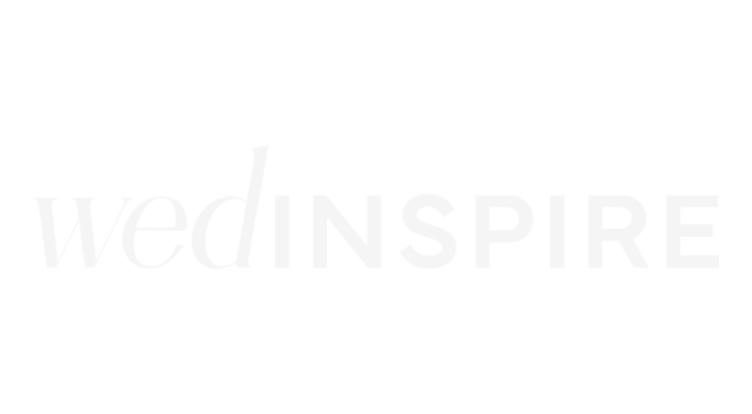 WedInspire logo in light gray text on a white background, a wedding inspiration and planning brand.