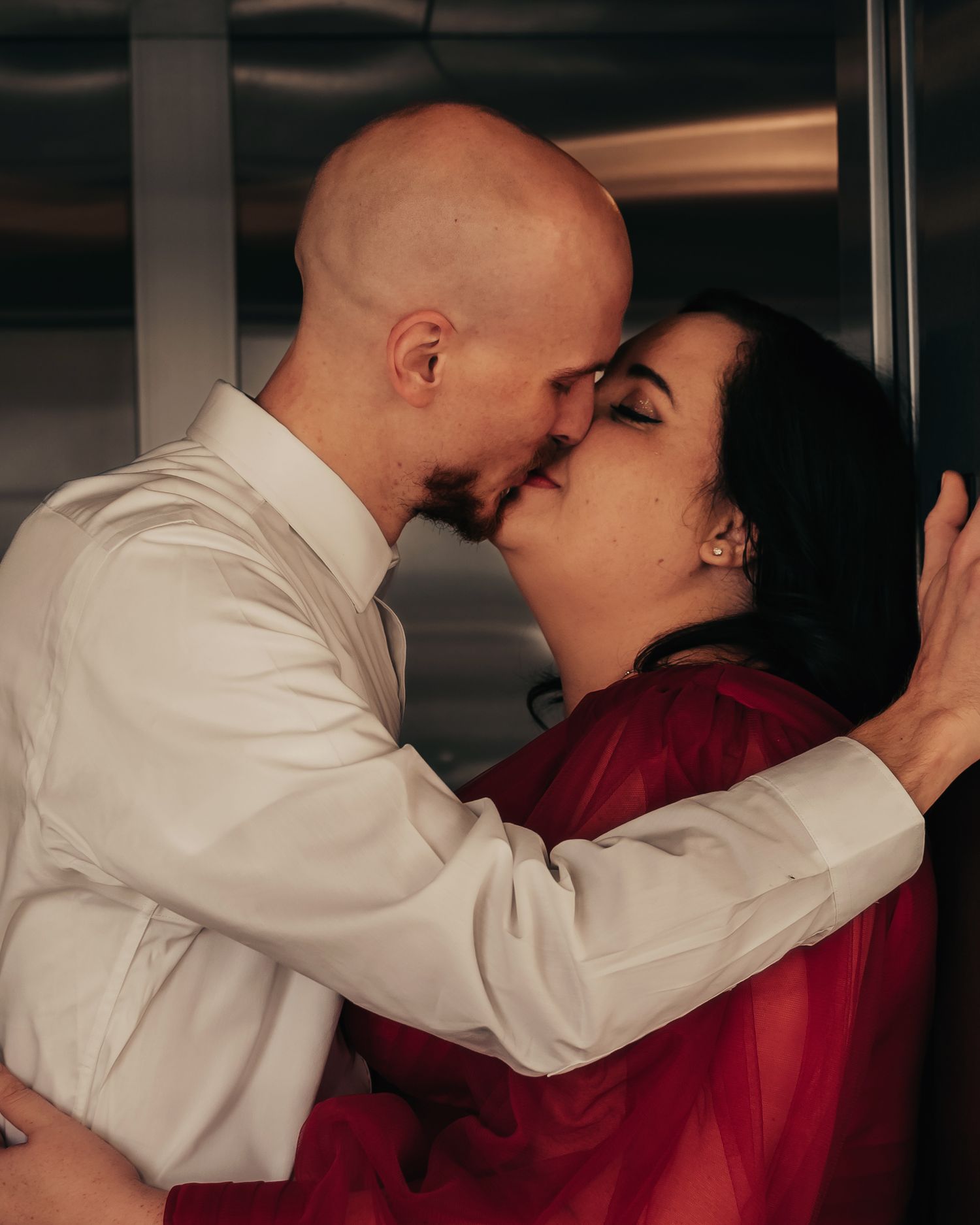 Elevator close up, intimate portrait with modern editorial style, photographed by Catch Your Fire Photography