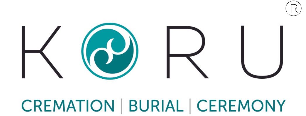 A logo for Kokoro Cremation featuring a teal circular symbol and text with services for cremation, burial and ceremony.
