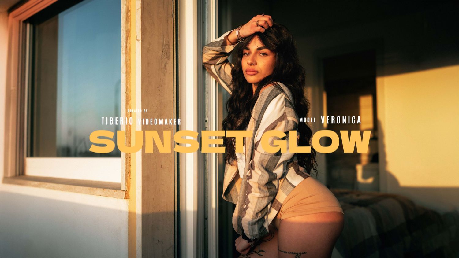 cinematic Sunset girl video, portrait