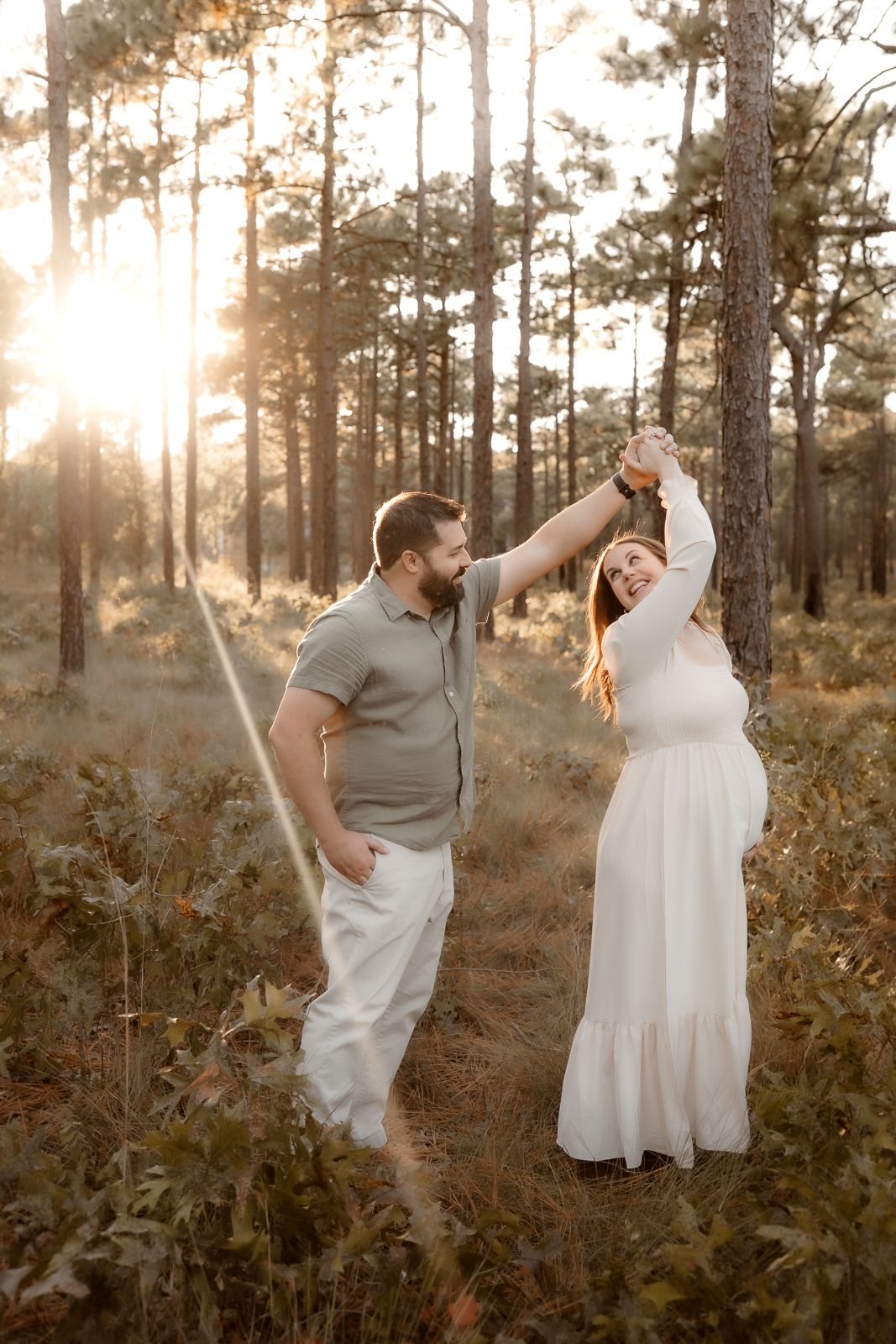 Outdoor maternity photography in Moore County, NC