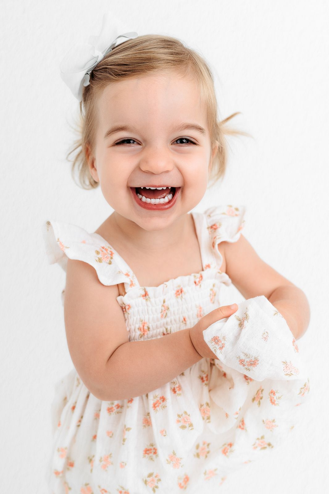 White studio child photography