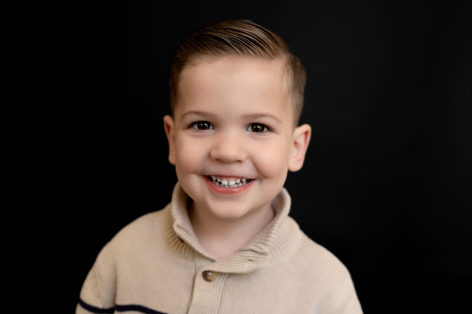 Preschool portraits on black backdrop in Moore County, NC