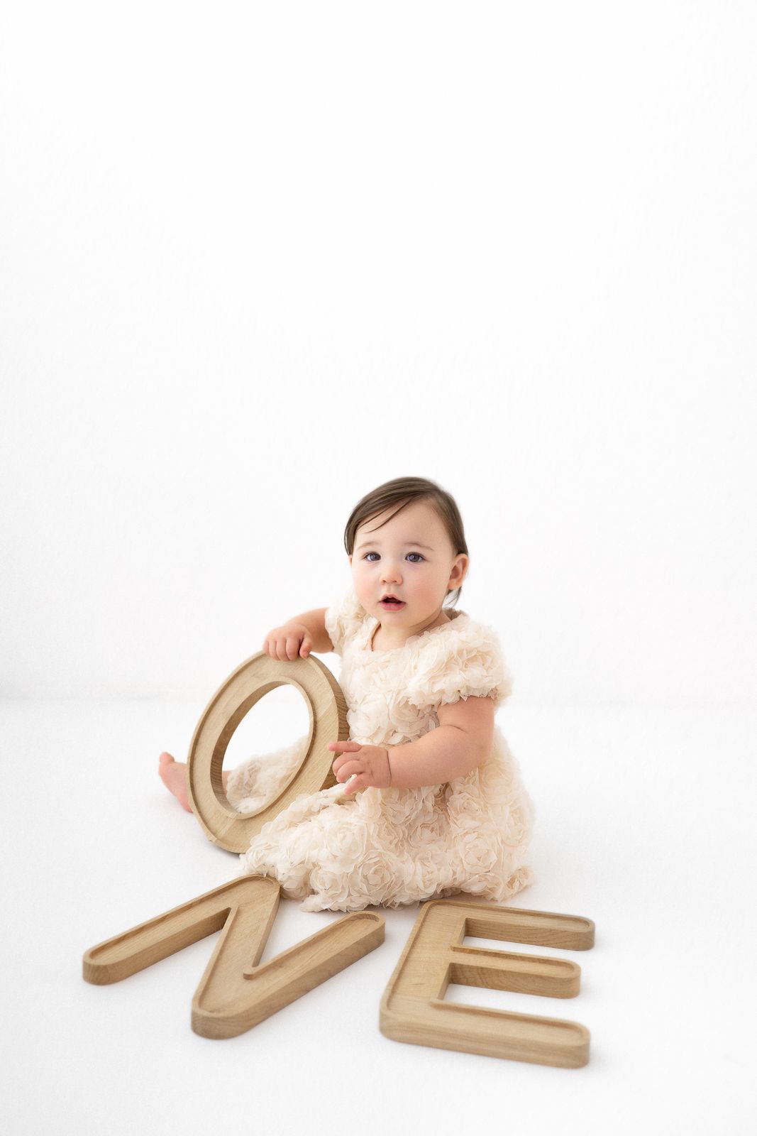 White studio child photography