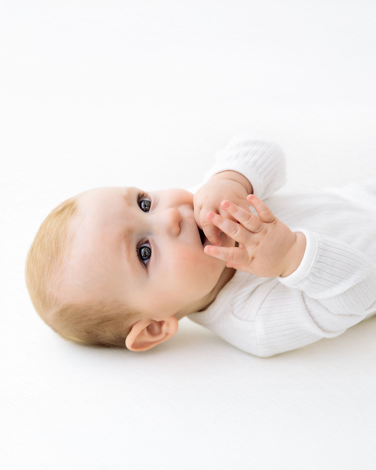 White studio child photography