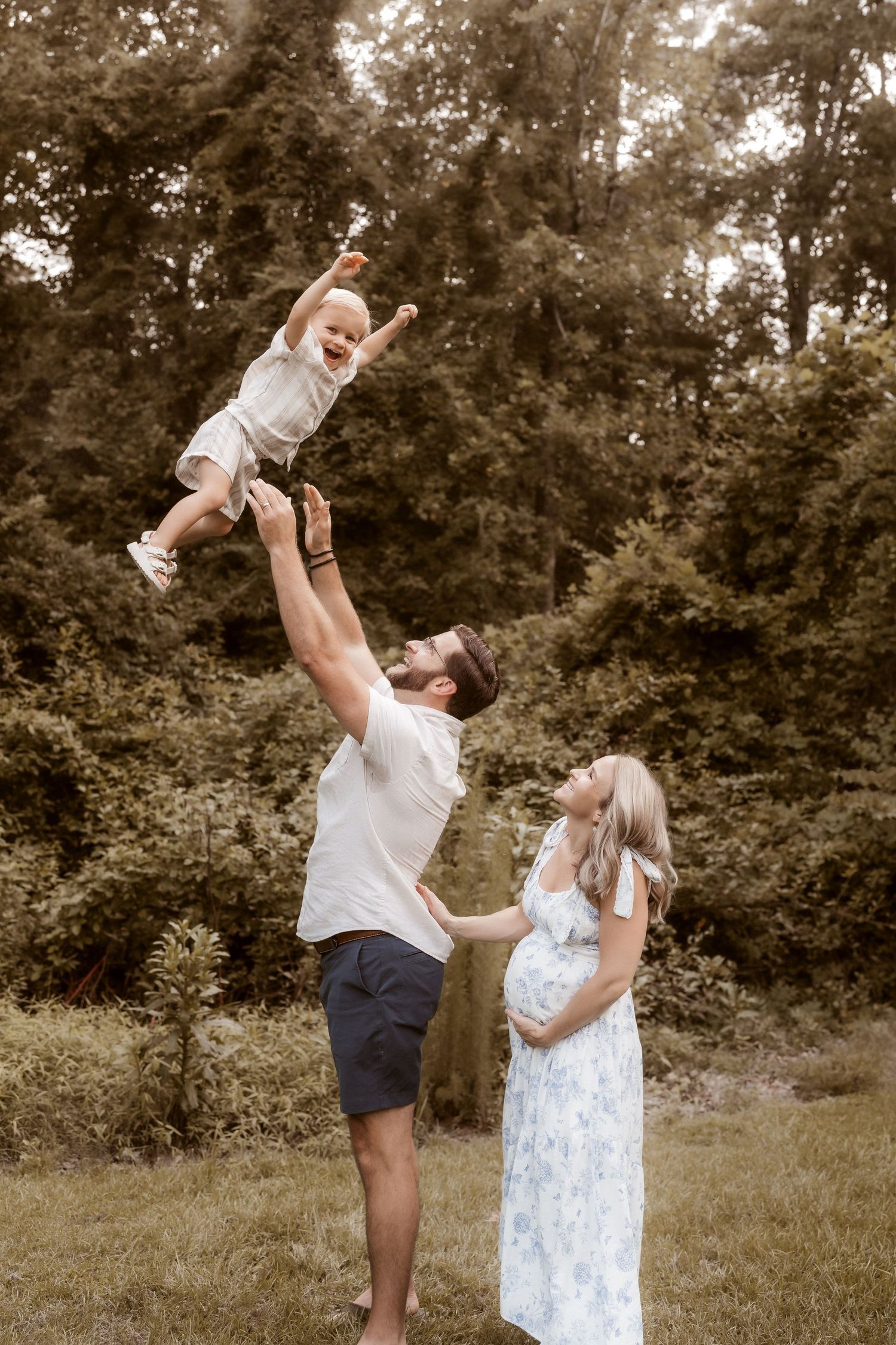 Outdoor maternity photography in Moore County, NC