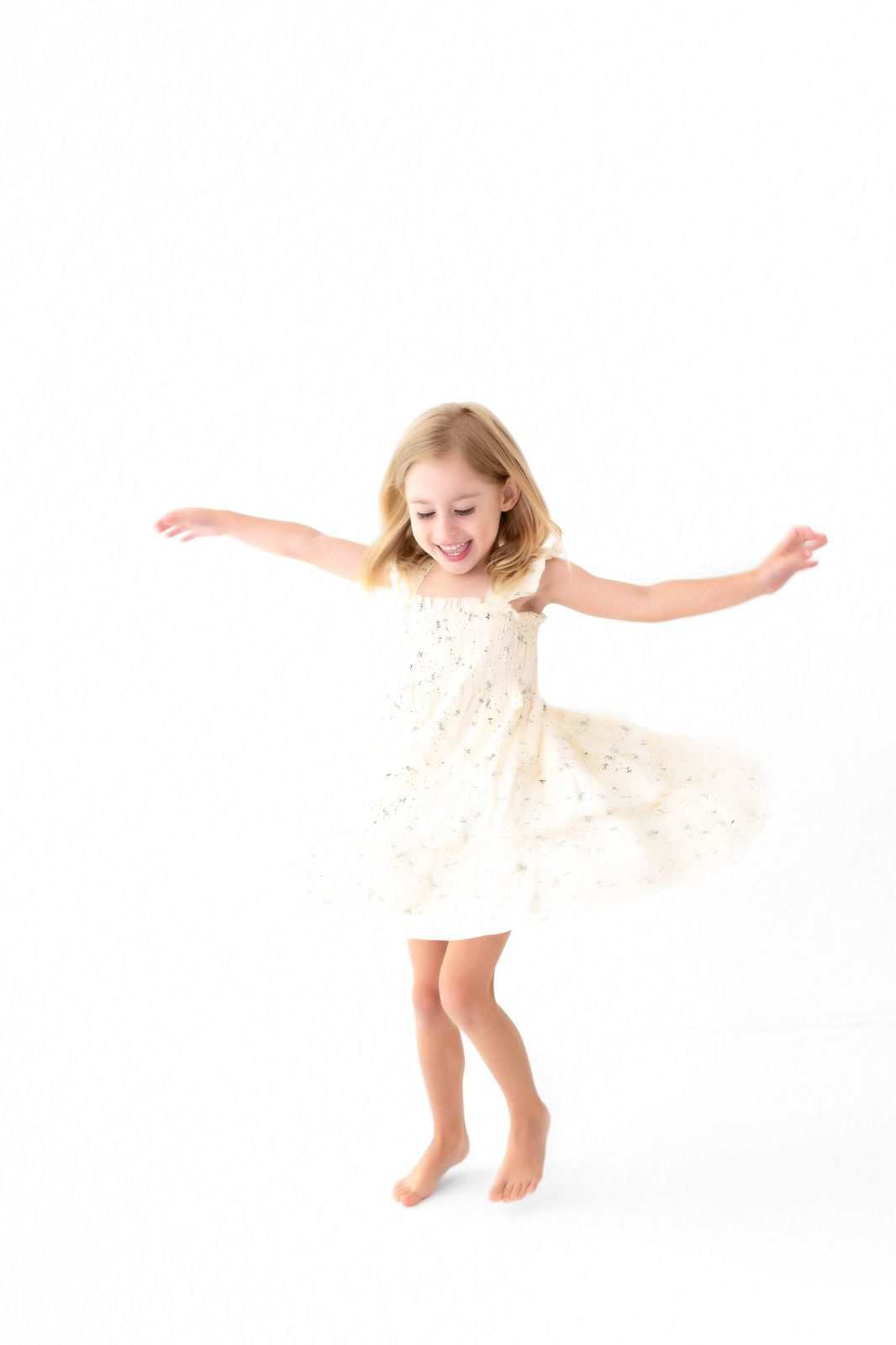 White studio child photography