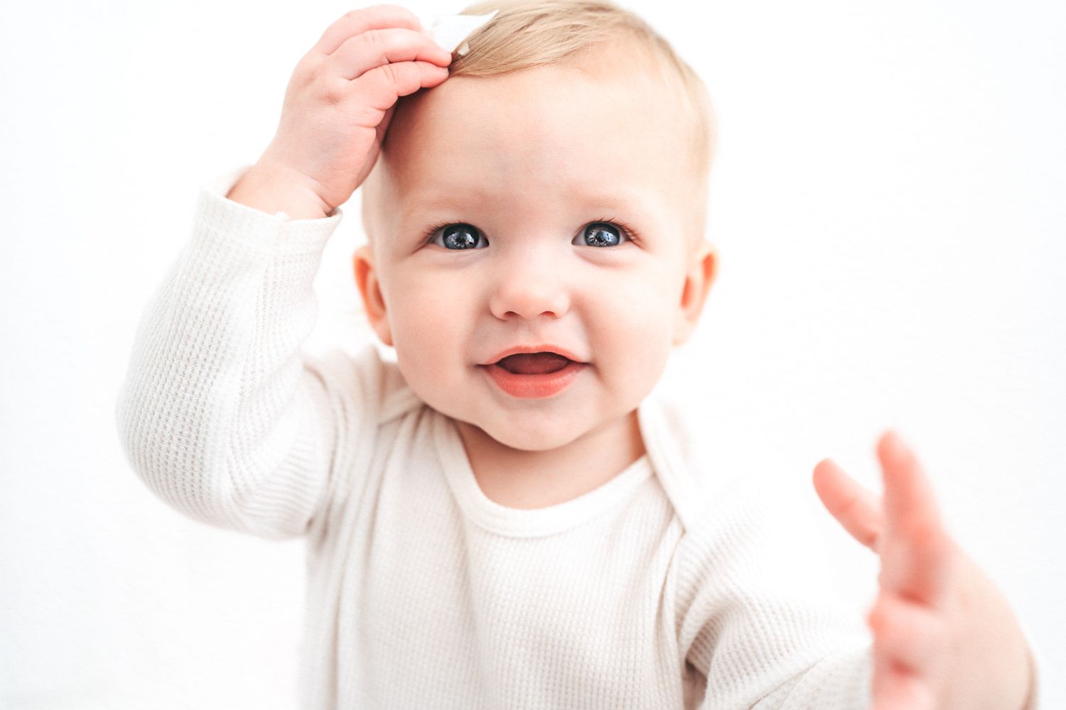 White studio child photography