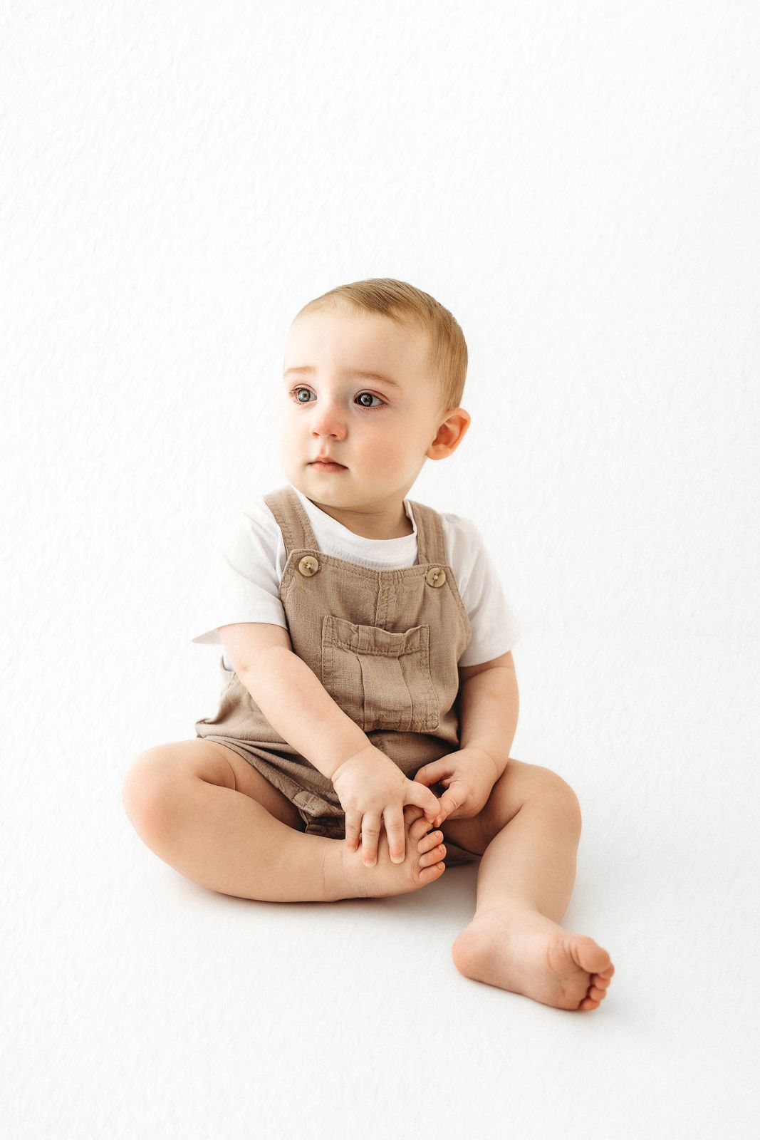 White studio child photography