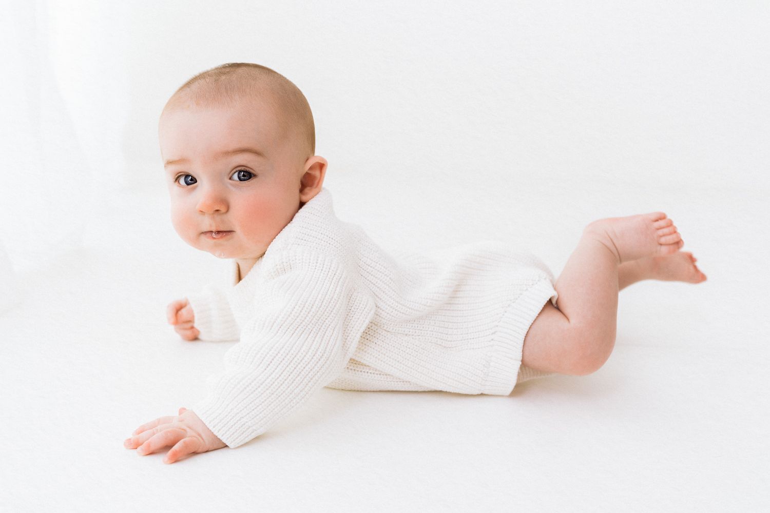 White studio child photography