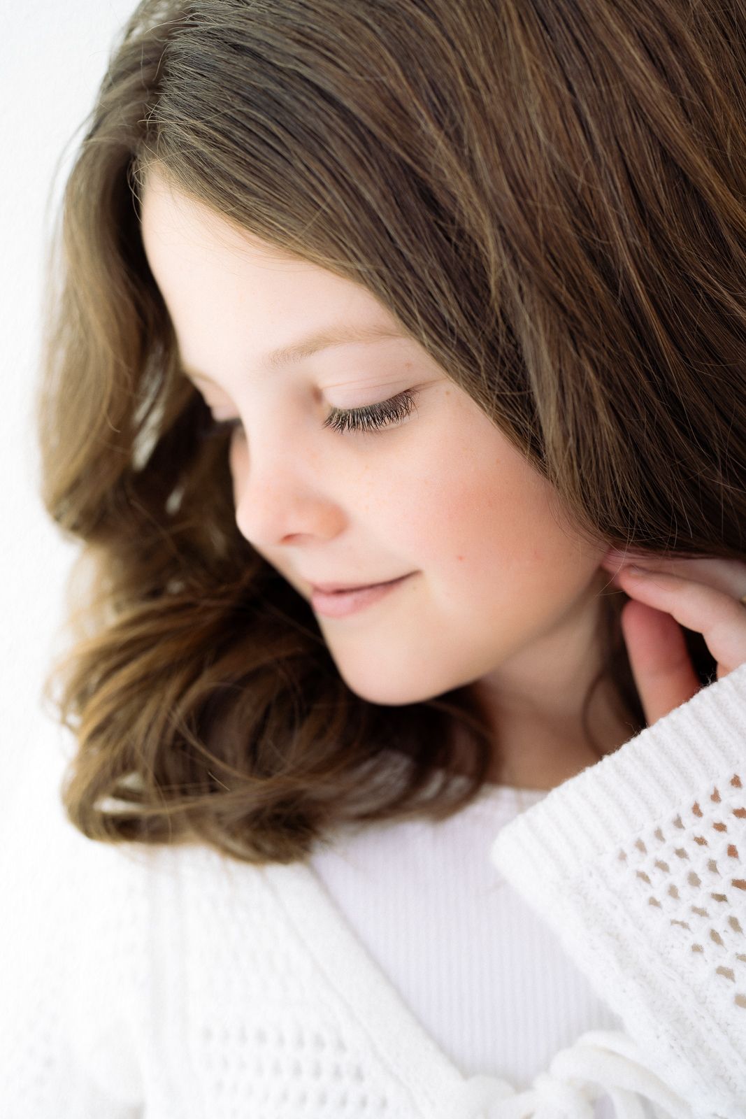 White studio child photography