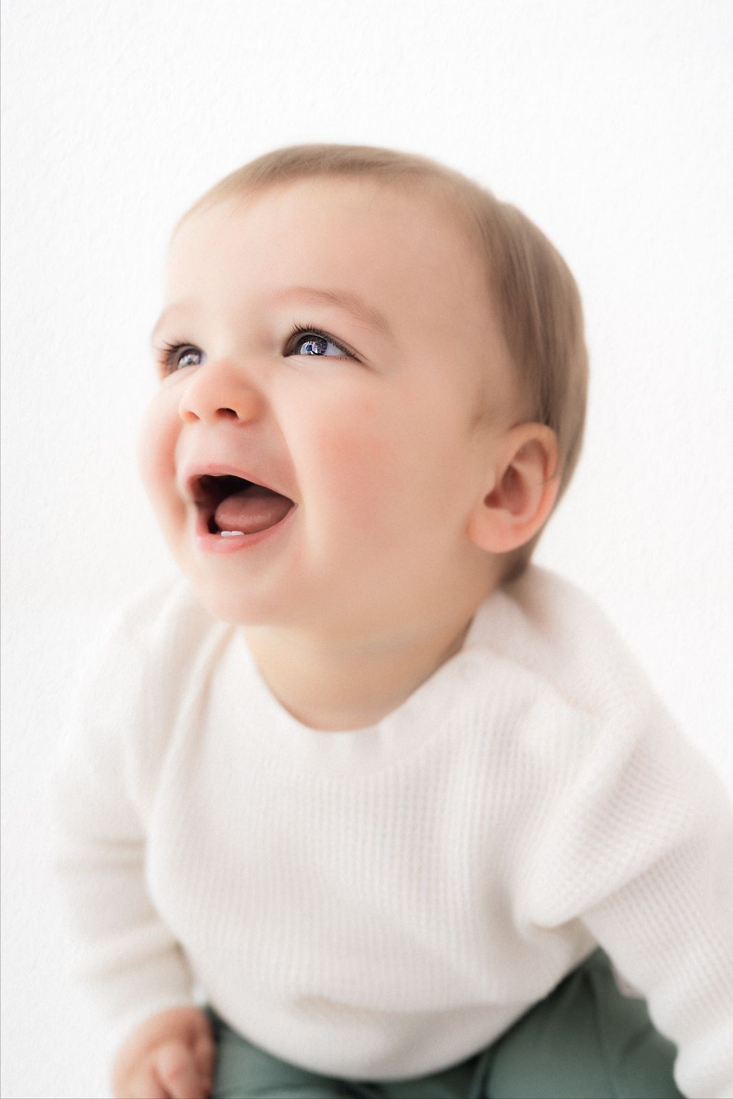 White studio child photography