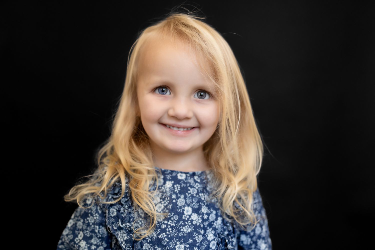 Preschool portraits on black backdrop in Moore County, NC