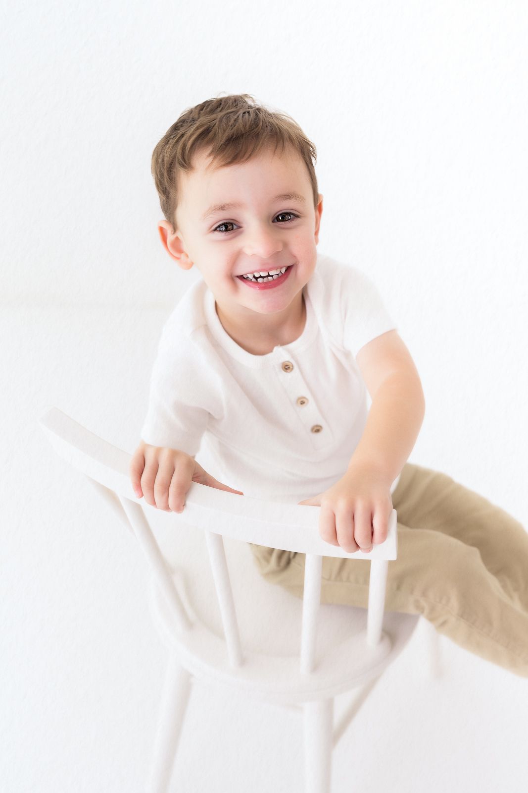 White studio child photography