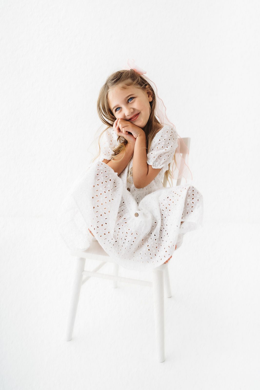 White studio child photography