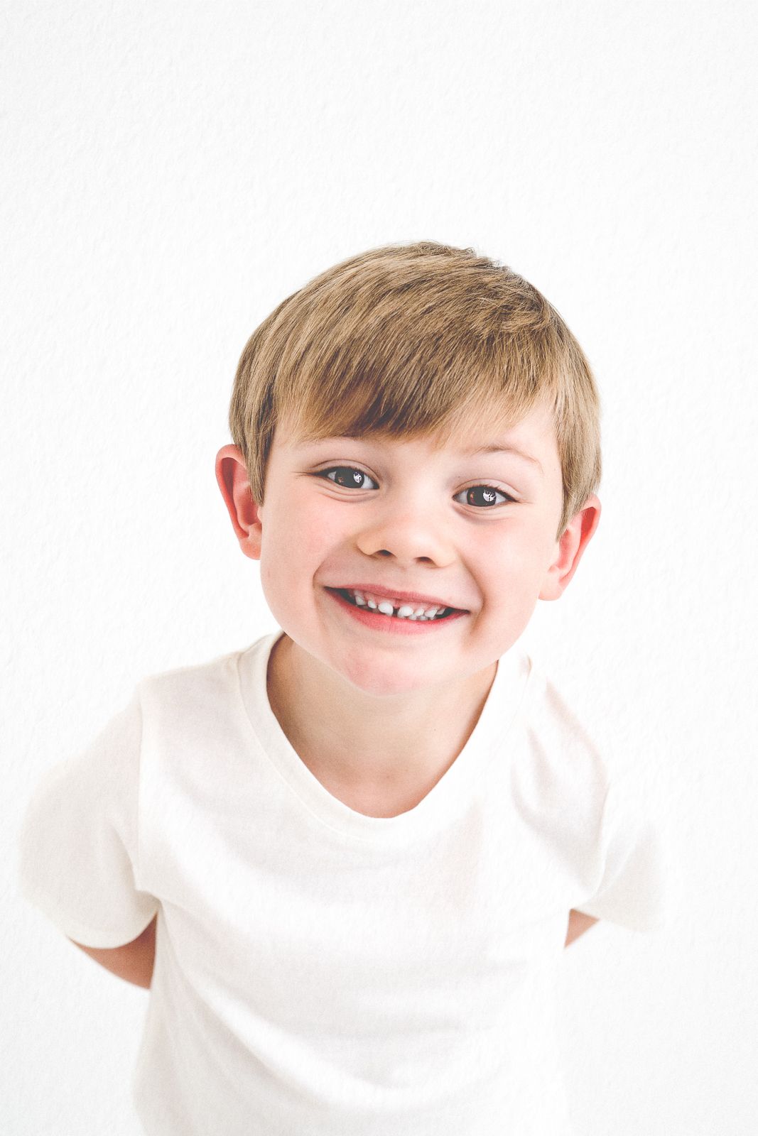 White studio child photography
