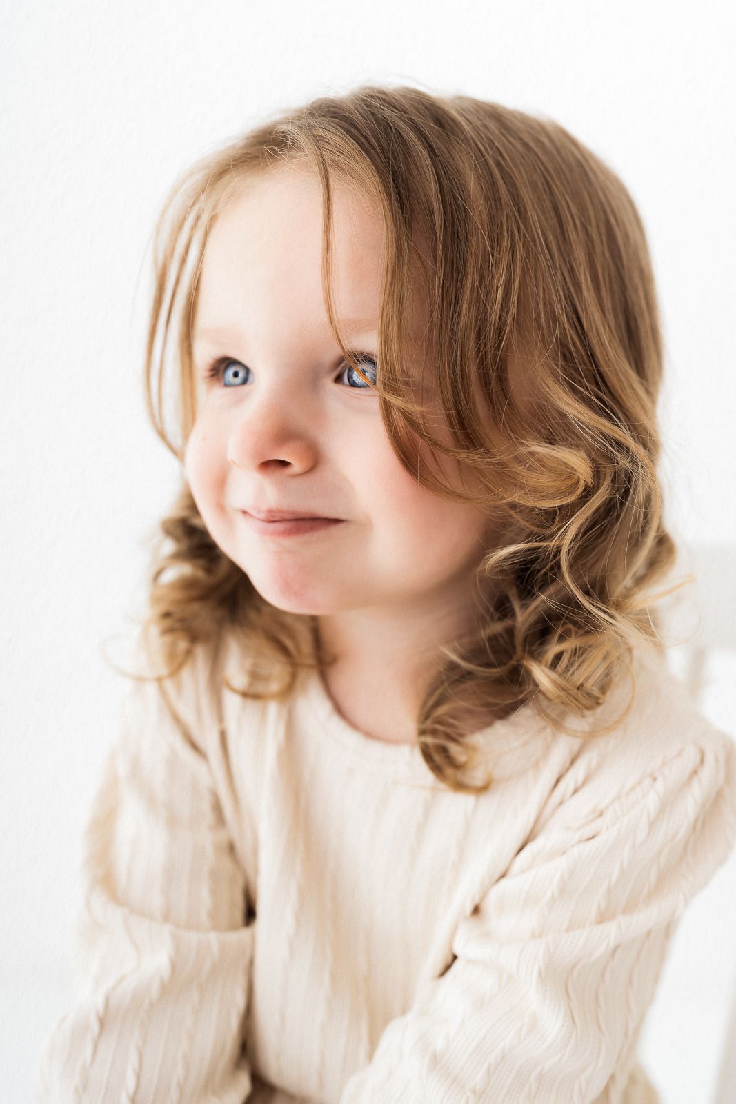 White studio child photography