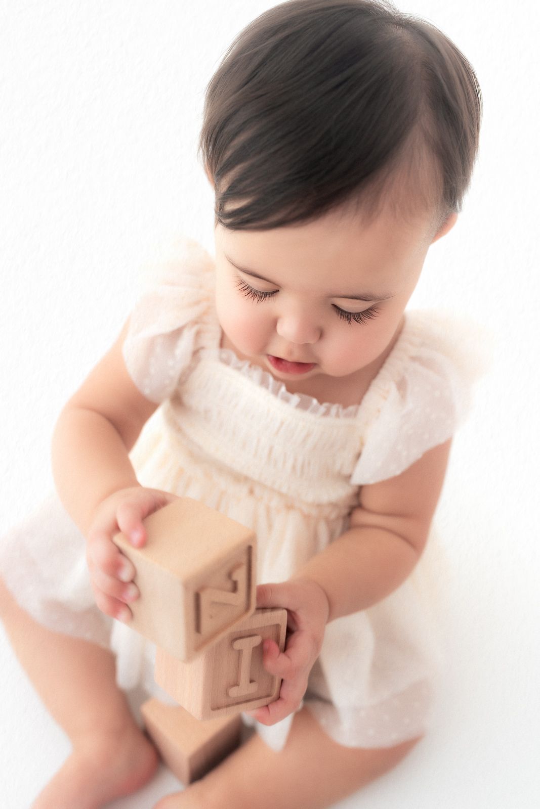 White studio child photography
