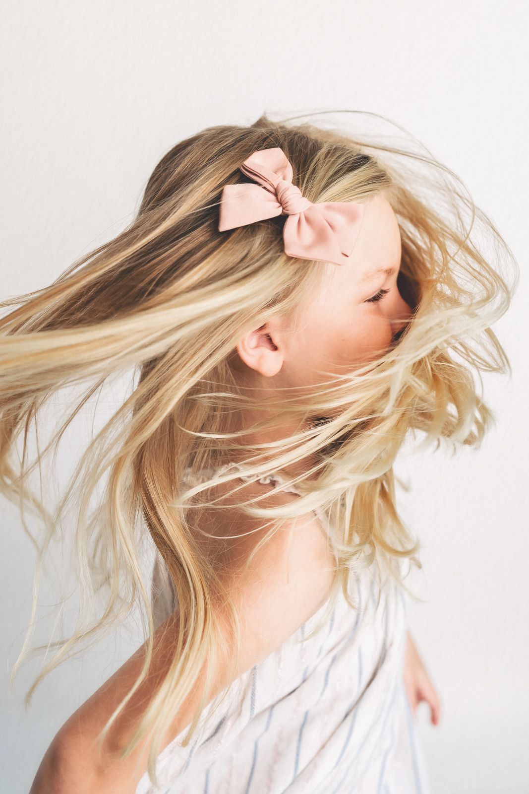 White studio child photography
