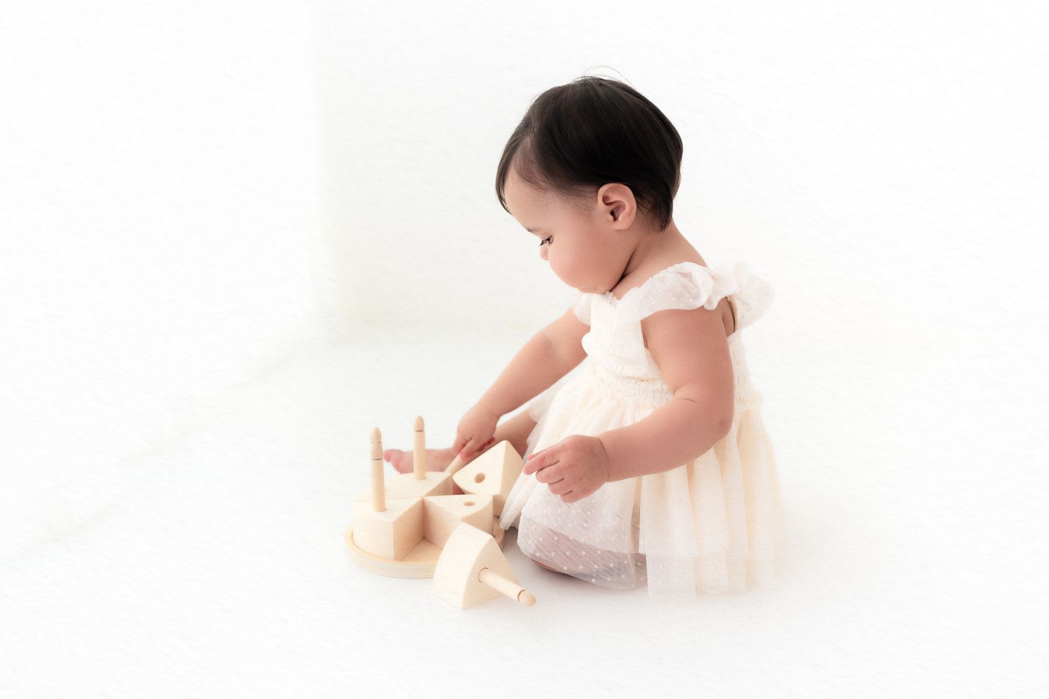 White studio child photography