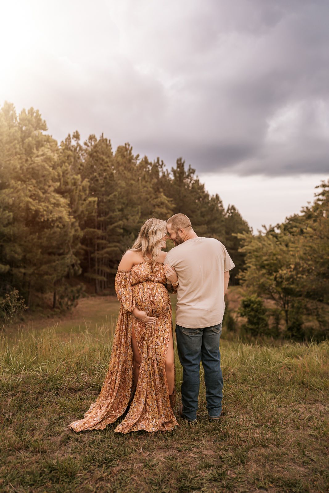 Outdoor maternity photography in Moore County, NC