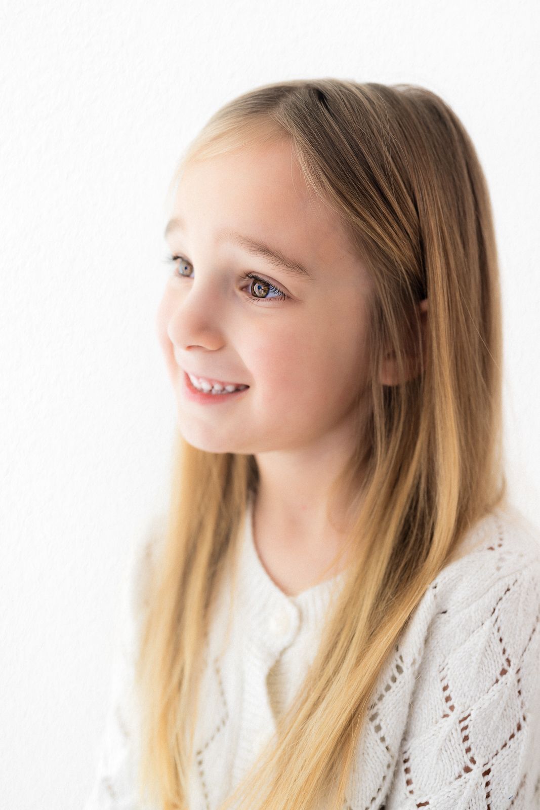 White studio child photography
