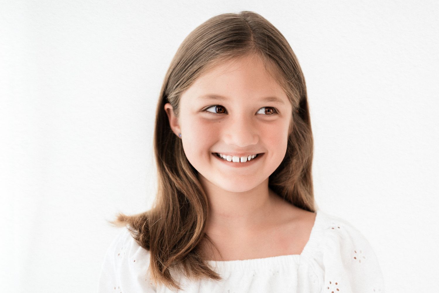 White studio child photography