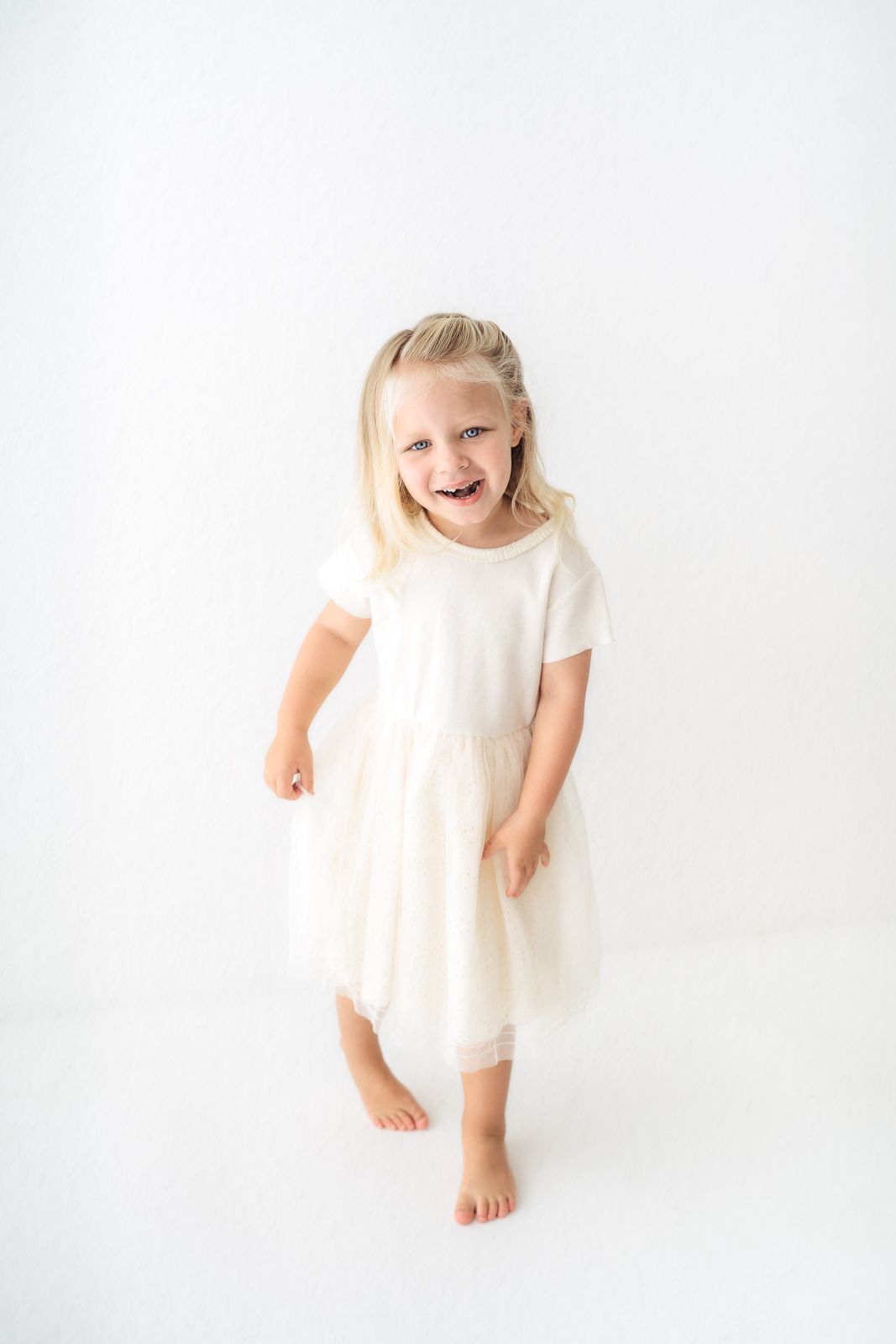 White studio child photography