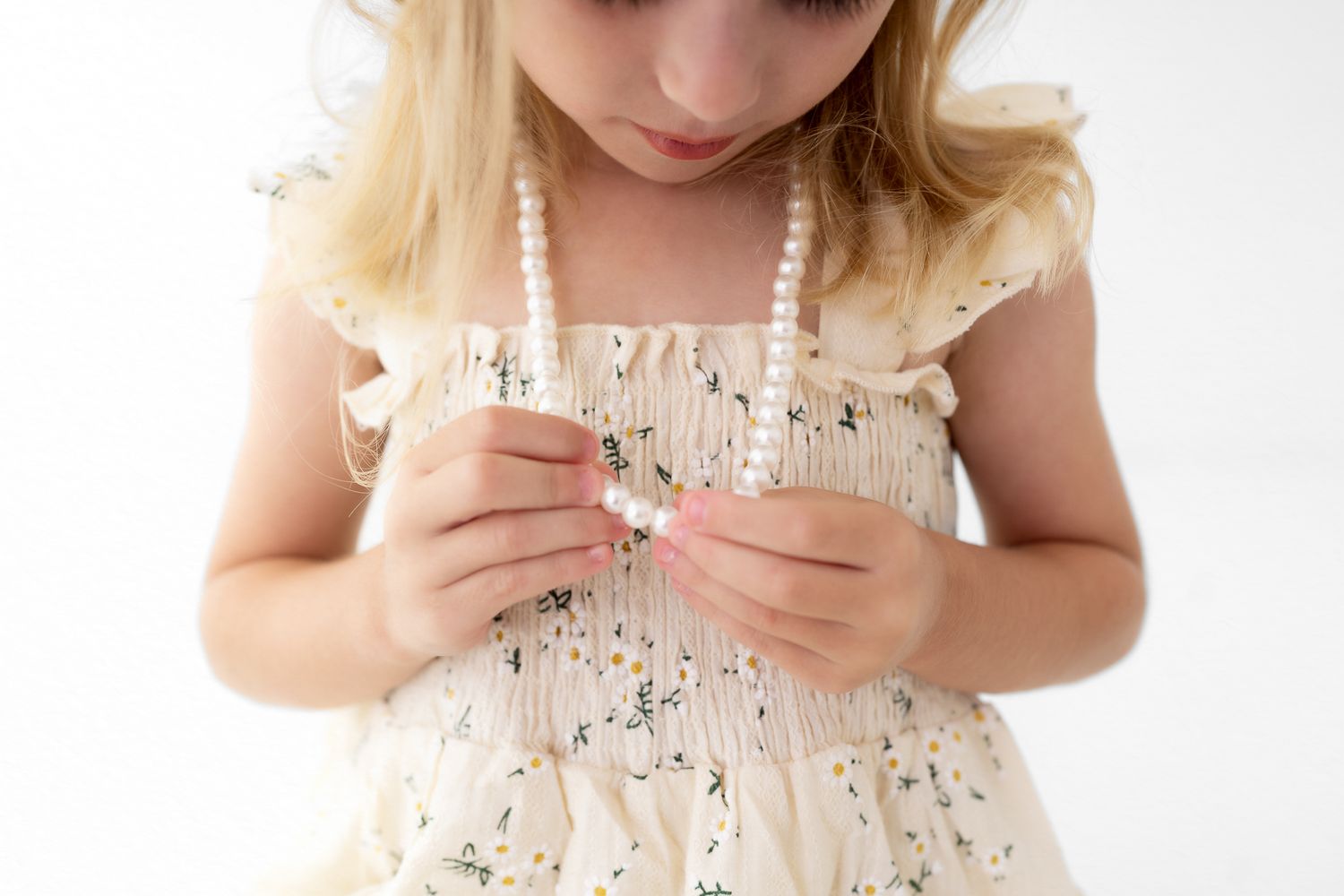 White studio child photography