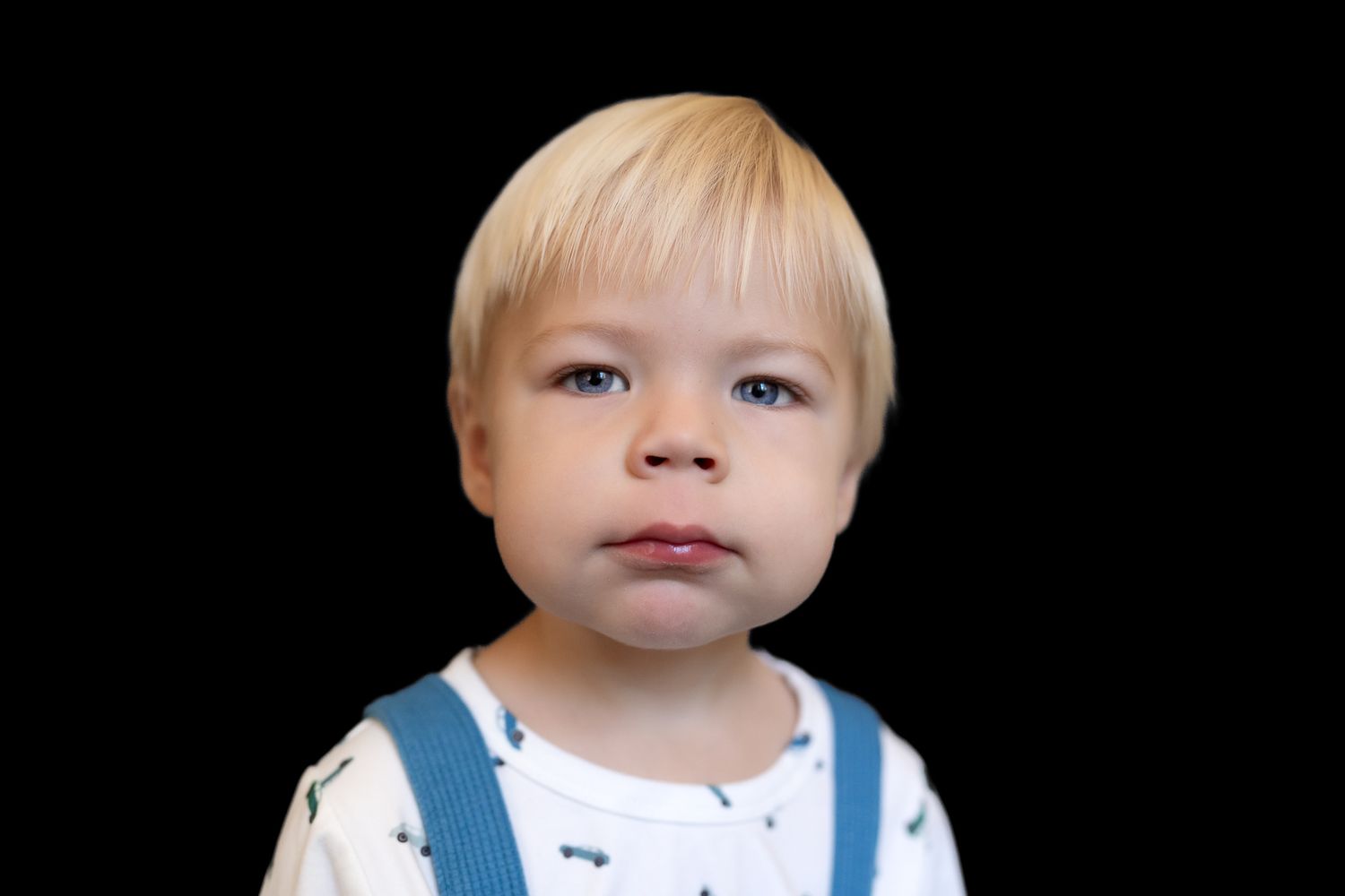 Preschool portraits on black backdrop in Moore County, NC