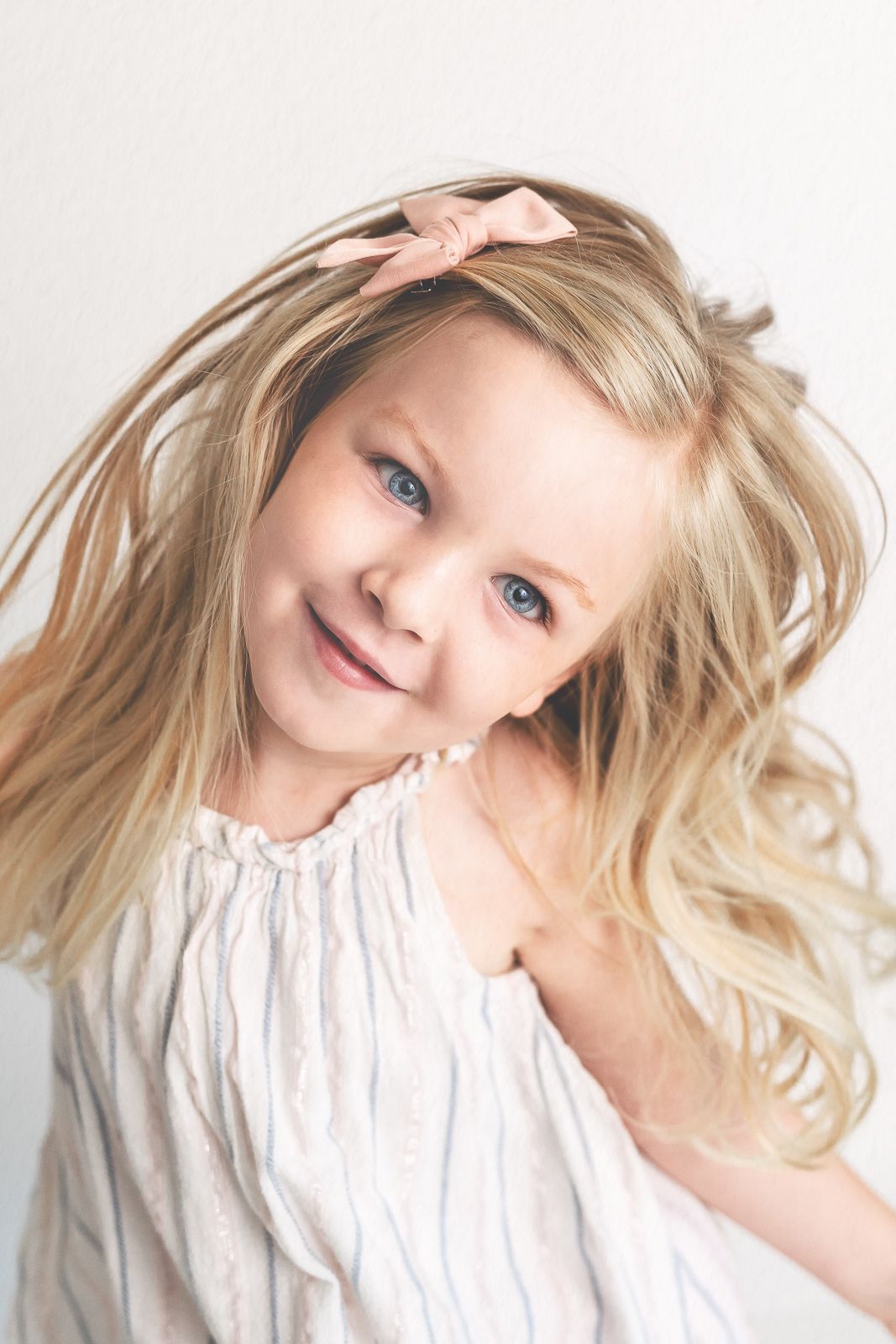 White studio child photography