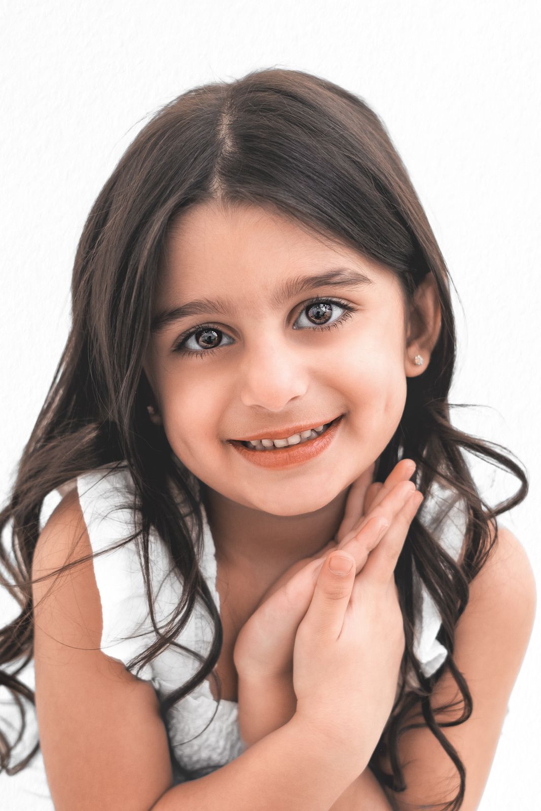 White studio child photography