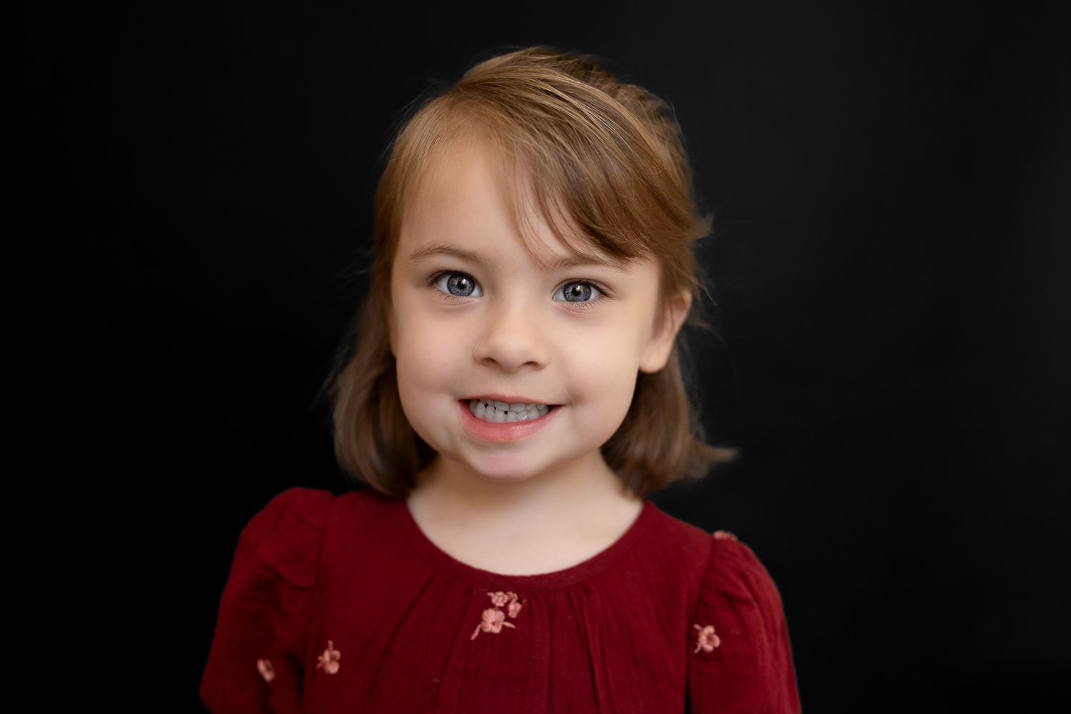 Preschool portraits on black backdrop in Moore County, NC