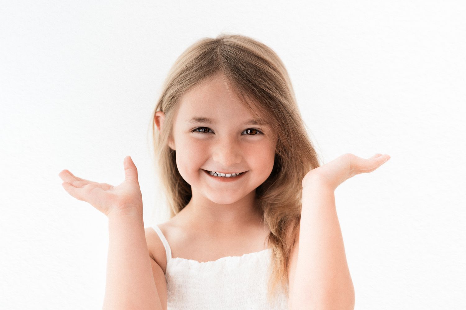 White studio child photography
