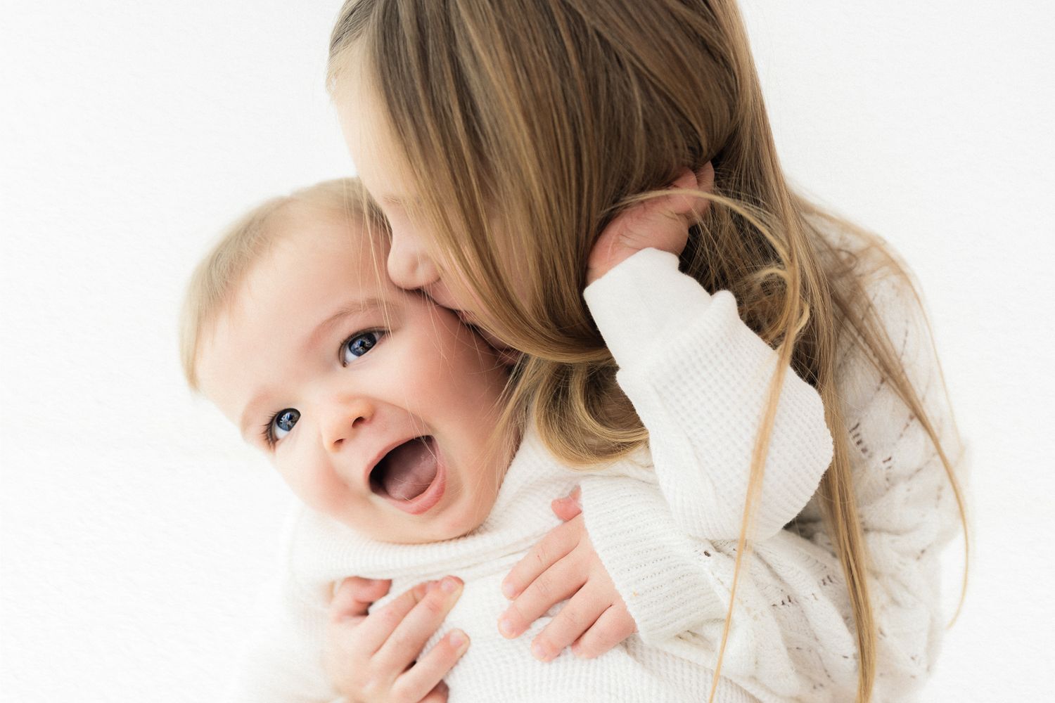 White studio child photography
