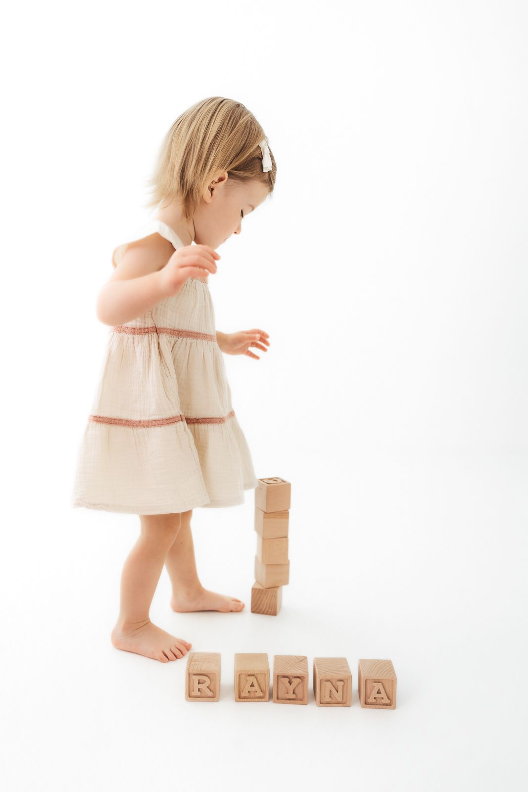 White studio child photography
