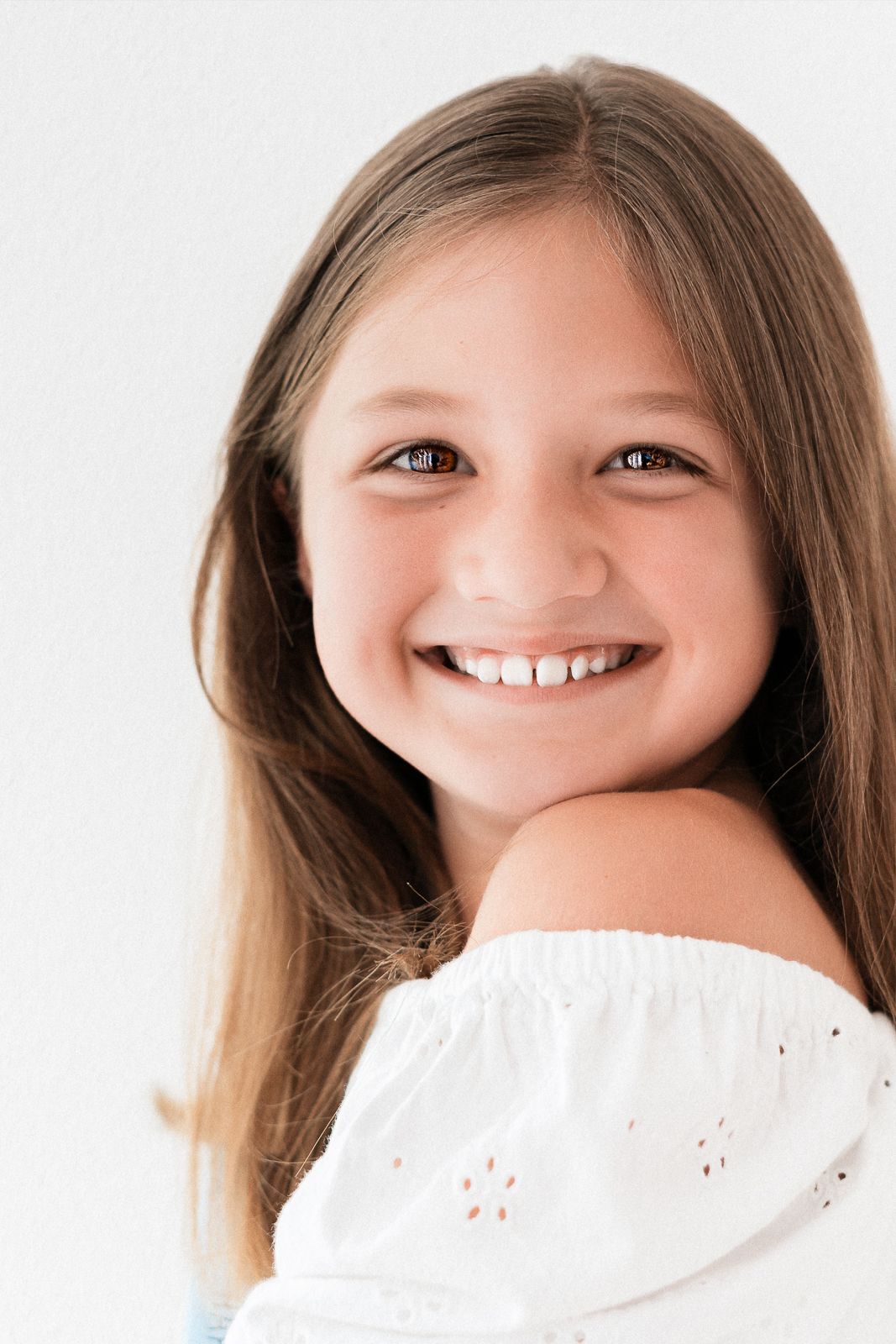 White studio child photography